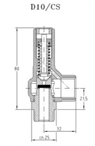D10/CS Gost Клапан сброса давления NPT 1/2" GAS 3/4" 28 бар ― ventilmarket.com