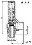 G14/S Gost Клапан сброса давления NPT 3/4" GAS 1" 39 бар